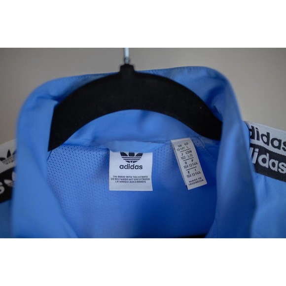 Adidas R.Y.V Taped Sleeves Track Jacket Blue SZ Large Youth - Picture 4 of 10
